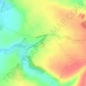 Mappa topografica Doncourt, altitudine, rilievo