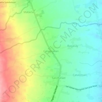 Mappa topografica Catagbacan, altitudine, rilievo