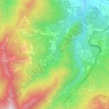 Mappa topografica Corchia, altitudine, rilievo