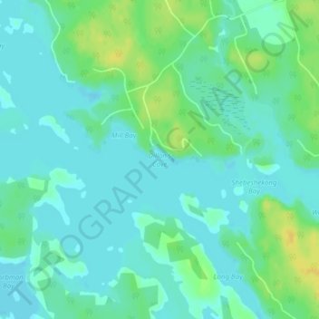 Mappa topografica Dillon's Cove, altitudine, rilievo