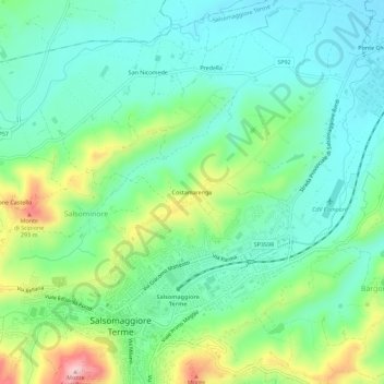 Mappa topografica Costamarenga, altitudine, rilievo