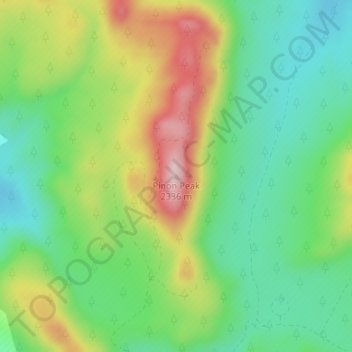 Mappa topografica Pinon Peak, altitudine, rilievo