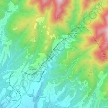 Mappa topografica Ronta, altitudine, rilievo
