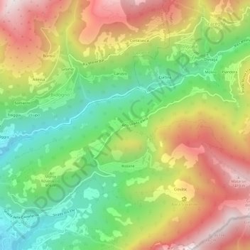 Mappa topografica Arla, altitudine, rilievo