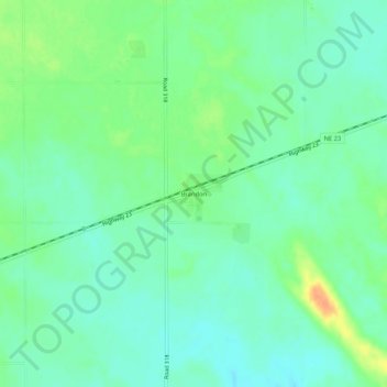 Mappa topografica Brandon, altitudine, rilievo