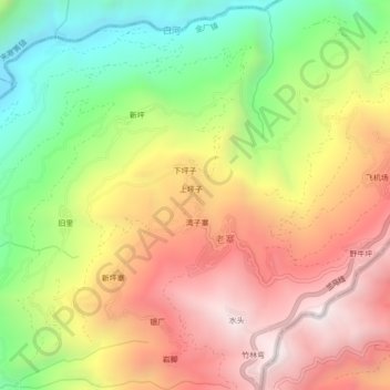 Mappa topografica 新寨, altitudine, rilievo