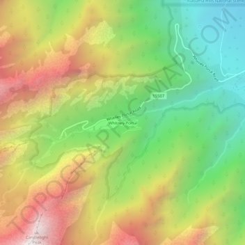 Mappa topografica Whitney Portal, altitudine, rilievo