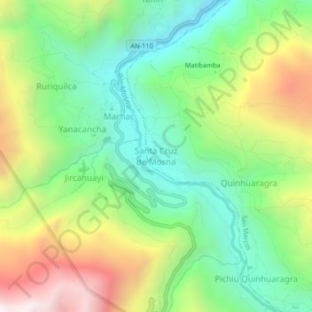 Mappa topografica Santa Cruz de Mosna, altitudine, rilievo