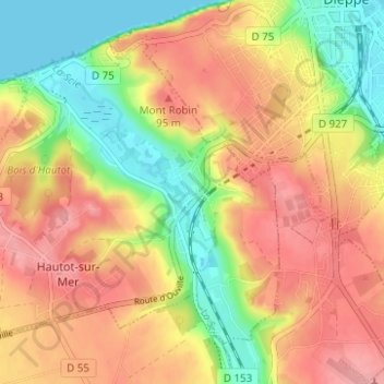 Mappa topografica Le Petit Appeville, altitudine, rilievo