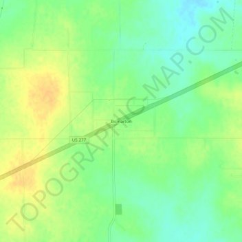 Mappa topografica Bomarton, altitudine, rilievo