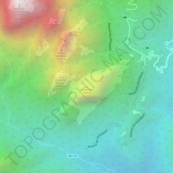 Mappa topografica Escalavrado, altitudine, rilievo