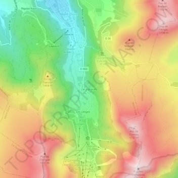 Mappa topografica Les Égravats, altitudine, rilievo
