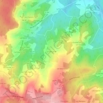 Mappa topografica Le Petit Arran, altitudine, rilievo