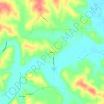 Mappa topografica Dissen, altitudine, rilievo