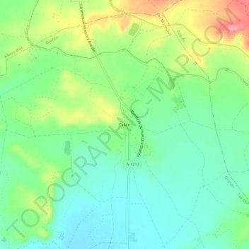 Mappa topografica Callén, altitudine, rilievo