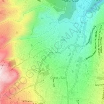 Mappa topografica El Condado, altitudine, rilievo