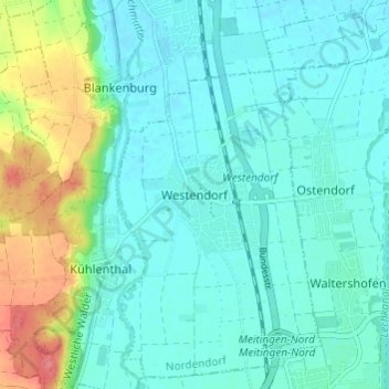 Mappa topografica Westendorf, altitudine, rilievo