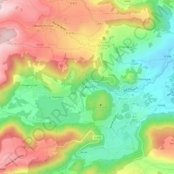 Mappa topografica Le Marais, altitudine, rilievo