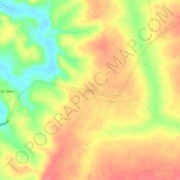 Mappa topografica Viola, altitudine, rilievo
