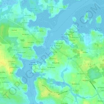 Mappa topografica Le Port Niscop, altitudine, rilievo