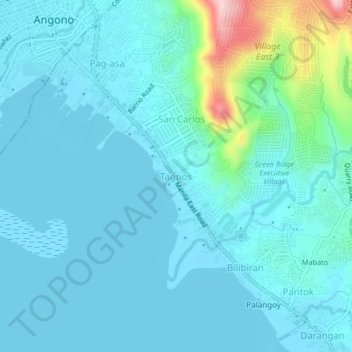 Mappa topografica Tagpos, altitudine, rilievo