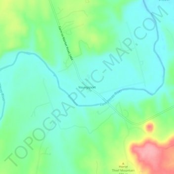 Mappa topografica Youngsport, altitudine, rilievo