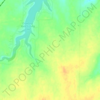 Mappa topografica Crawford State Park, altitudine, rilievo