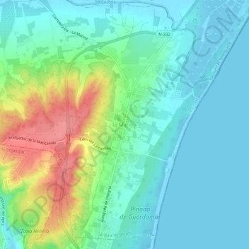 Mappa topografica la Marina, altitudine, rilievo