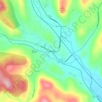 Mappa topografica Chester, altitudine, rilievo