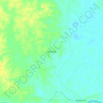 Mappa topografica Centinela, altitudine, rilievo