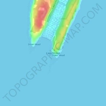 Mappa topografica Cape Enrage, altitudine, rilievo