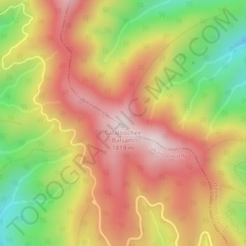 Mappa topografica Balsam Mountain, altitudine, rilievo