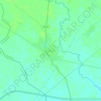 Mappa topografica Jhabrera, altitudine, rilievo