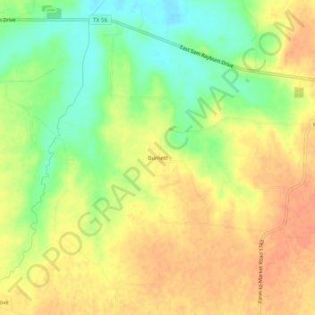 Mappa topografica Burnett, altitudine, rilievo