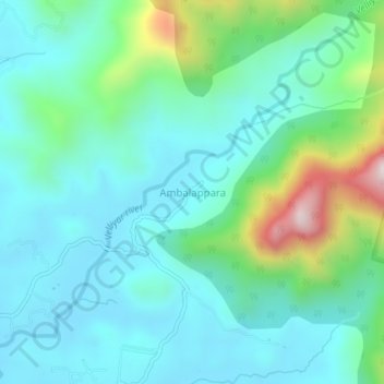 Mappa topografica Ambalappara, altitudine, rilievo