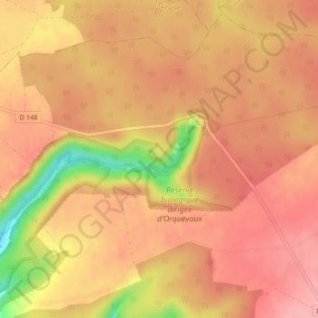 Mappa topografica Le Cul du Cerf, altitudine, rilievo