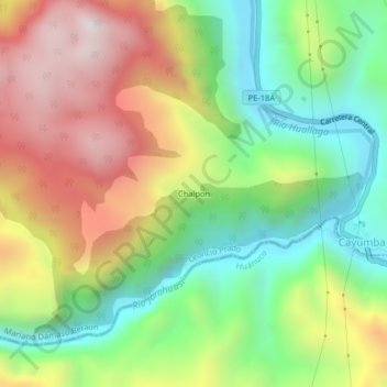 Mappa topografica Chalpon, altitudine, rilievo
