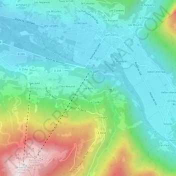 Mappa topografica Les Rots, altitudine, rilievo