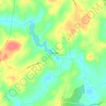 Mappa topografica Trenton Mills, altitudine, rilievo