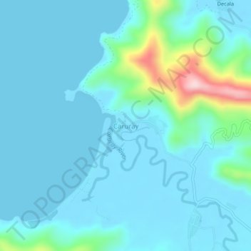 Mappa topografica Caruray, altitudine, rilievo