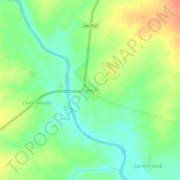 Mappa topografica Bhawan, altitudine, rilievo