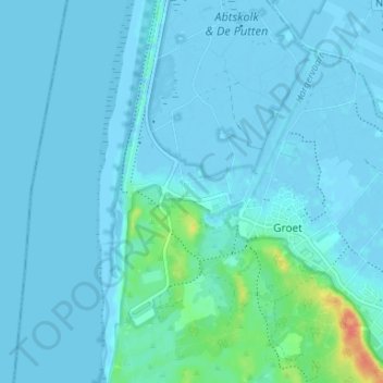 Mappa topografica Camperduin, altitudine, rilievo