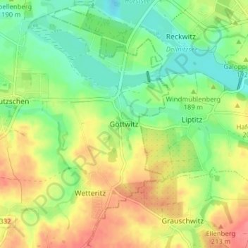 Mappa topografica Göttwitz, altitudine, rilievo