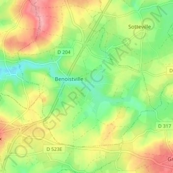 Mappa topografica La Laiterie, altitudine, rilievo