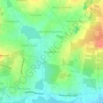 Mappa topografica Anagalapura, altitudine, rilievo