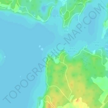 Mappa topografica Red Rock Bay, altitudine, rilievo