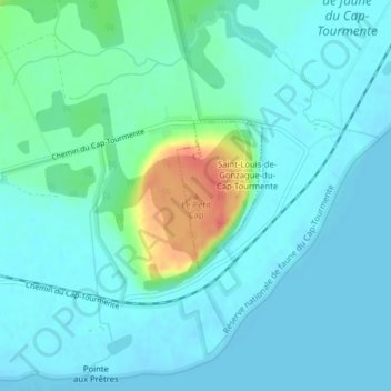 Mappa topografica Le Petit Cap, altitudine, rilievo