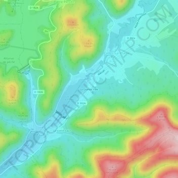 Mappa topografica La Grande Haie, altitudine, rilievo