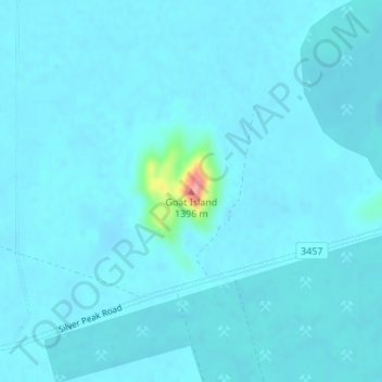 Mappa topografica Goat Island, altitudine, rilievo