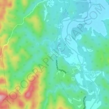 Mappa topografica Mabuhay, altitudine, rilievo